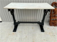 Cast Iron Base Table Marble Top