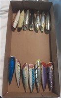 Box lot of 14 fishing lures