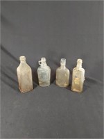 4 Vintage Medicine Bottle