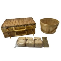 Assorted Woven and Wooden Items