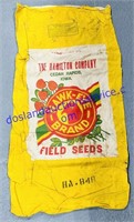 Large Vintage Hawkeye Field Seeds Linen Sack