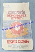 Large Vintage Crow’s Seed Corn Linen Sack