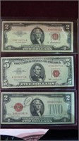 1928, 1953 $2 RED SEAL, 1963 $5 RED SEAL NOTES