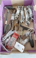 TOOL LOT- STRAIGHT WRENCHES- SHEARS - PLIERS ,