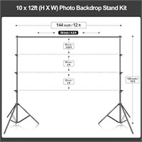 EMART 10 x 12ft (H X W) Photo Backdrop Stand Kit,