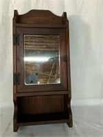 WOODEN CABINET WITH MIRROR
