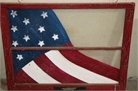 Old Glory on Painted Storm WIndow