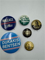 Vintage Presidential political pin backs