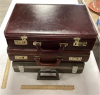 3 Briefcases w/ Ambassador leather