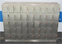 (3) Section - (45) metal lockers. Measures 7ft h
