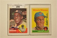 Pair Of Minnie Minoso Autographed Cards