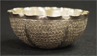 Oriental silver scalloped edge bowl