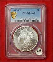 1883 CC Morgan Silver Dollar PCGS MS63