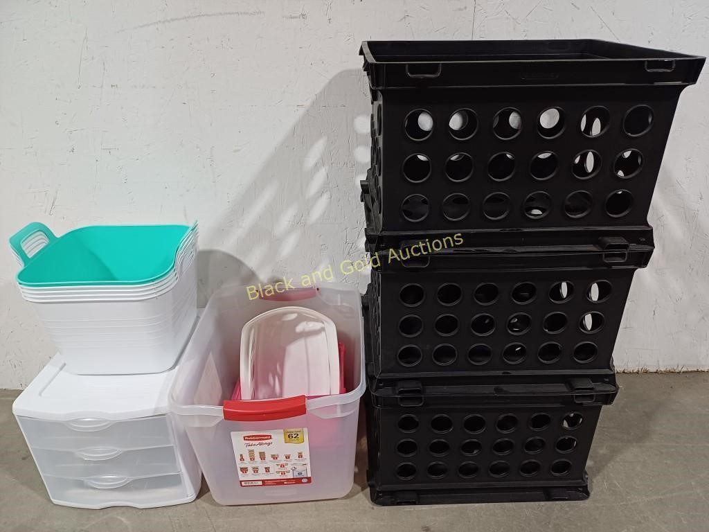 Plastic Crates, Totes, & Storage Drawers