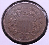 1865 2 CENT PIECE VF