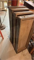 4 wooden troughs