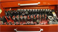 Red Metal Chest with Imperial & Metric Socket Set
