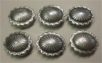 6 SW Sterling Silver Concho Button Covers