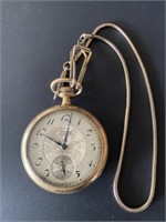 OLD ELGIN POCKET WATCH AND CHAIN