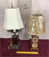 English Tin Lamp, Ornate Metal Lamp
