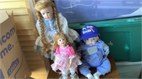 (3) Vintage Porcelain Dolls