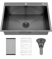 30 INCH BLACK DROP IN KITCHEN SINK WORKSTATION