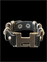 Vintage 90s Hermès Upcycled Leather Bracelet