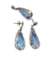 Sterling Silver Swarovski Earring Pendant Set