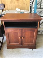 Nice Wood TV Stand With Swivel Top and Storage