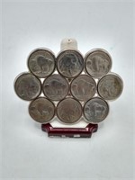 Buffalo Nickel belt buckle 1930's coins