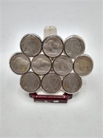 10 Buffalo Nickel coins 1930's belt buckle