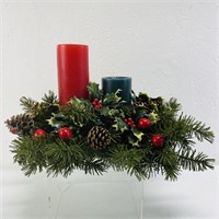 Table wreath decoration with candles.