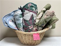 Hamper with 3 Quilts
