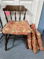 Vintage Wooden Chair w/ Cushions