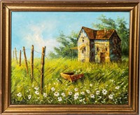 Art Oil on Canvas Country Home Downey / Rossini