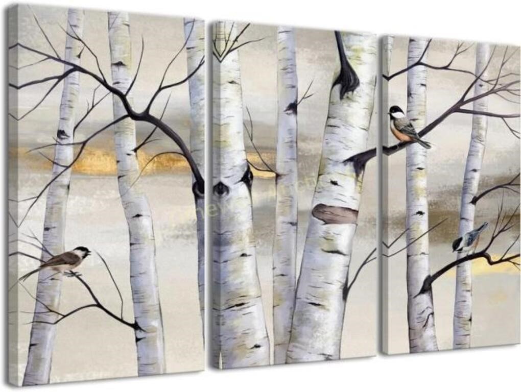 Tree & Bird Art  3pc Canvas  Landscape tree-10