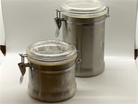 2Pc. Counter Top Cannisters with Clasps