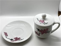 Songfa Porcelain Small Plate & Cup with Lid