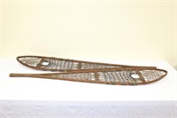 Pair of early wooden snowshoes