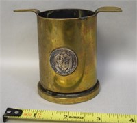 WWII 40mm MK2 1944 Trench Art Ashtray w/Coin
