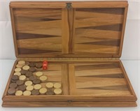 Wooden backgammon set