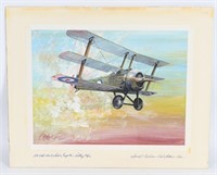 WW1 BRITISH SOPWITH TRIPLANE PAINTING BIEDERMAN