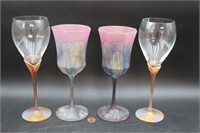 Hand Painted Rueven Wine Champagne Glasses