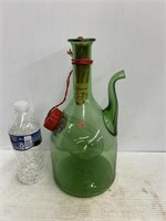 Princess house green glass wine decanter