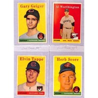 (4) High Grade 1958 Topps Baseball Cards