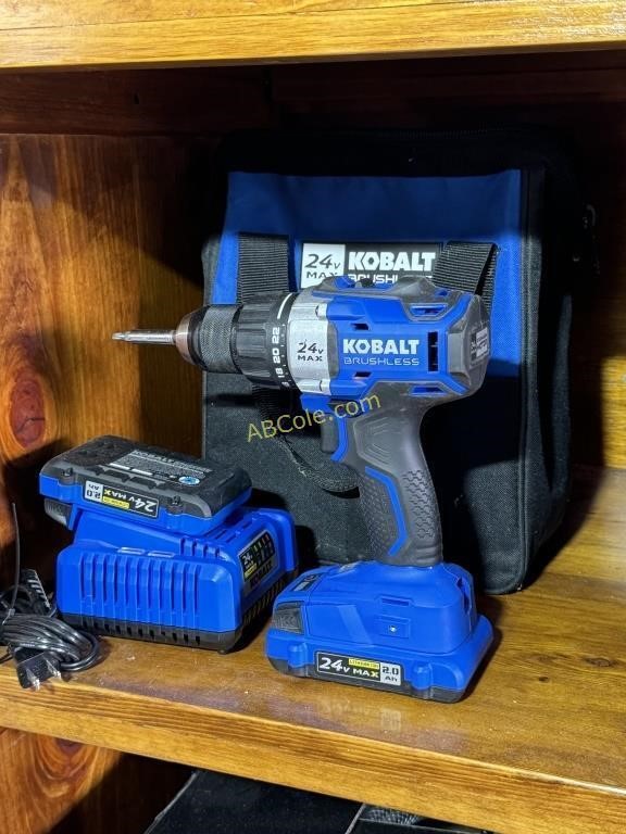 Kobalt 24V max brushless drill with battery,