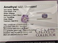 3.75tw Amethyst with Diamond