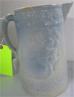 SALT GLAZE BLUE STONEWARE PITCHER