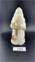 Fenton Vintage Poinsettia Glow Santa Claus 8" -