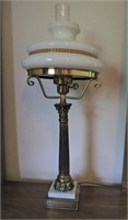 Brass Marble Base Parlor Lamp- works